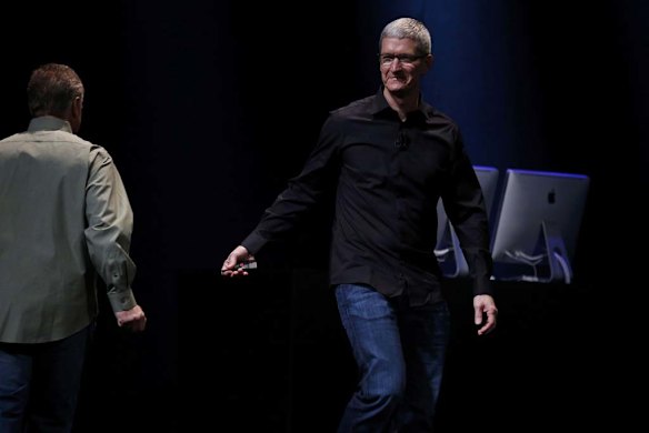 Apple CEO Tim Cook takes to the stage.