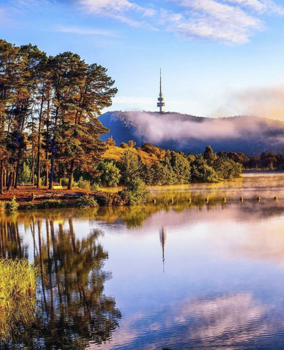 Carol Elvin snaps Canberra's signature look: a little bit of morning fog and a whole lot of sunshine.