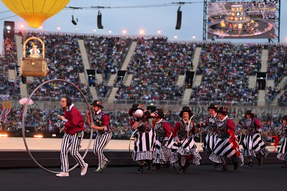 Dancers perform during the ceremony.