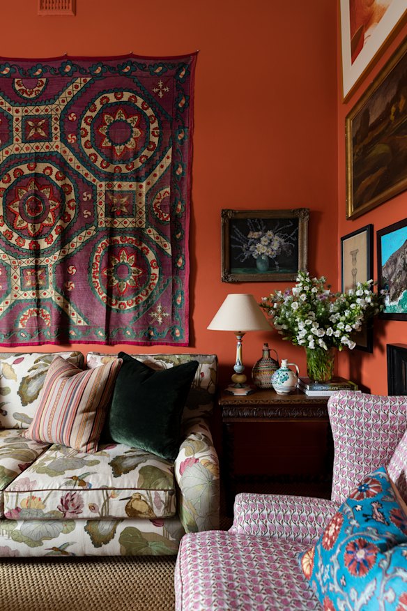 A living room in Anna Spiro’s Melbourne home.