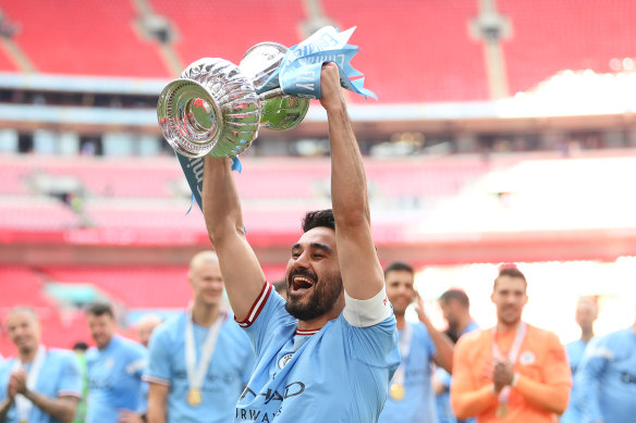 Manchester City defeated Manchester United in the FA Cup final at Wembley Stadium this year.