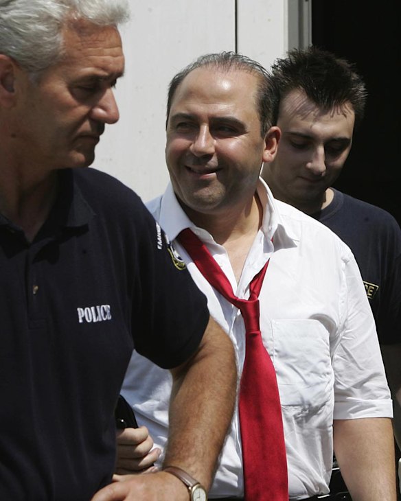 Under police escort in Greece in 2007.