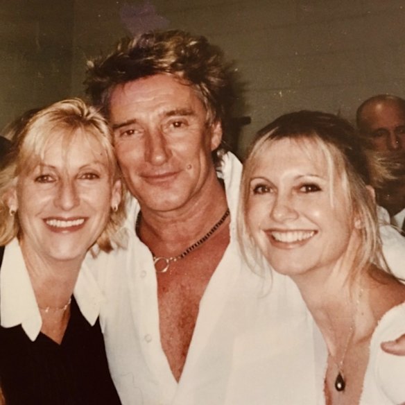 Fleur and Olivia with Rod Stewart.