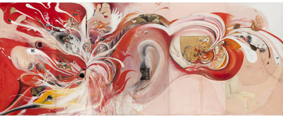 Brett Whiteley's The American Dream (1969-69) which was installed at the National Gallery of Victoria in 2018.
