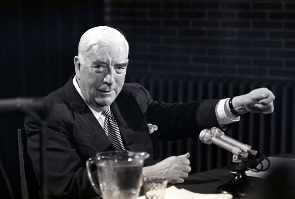Prime Minister Robert Menzies holds last press conference in Canberra on 20 January 1966.