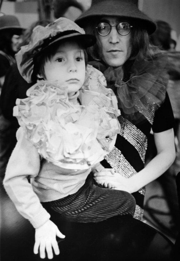 Julian Lennon with his father in London in 1968.
