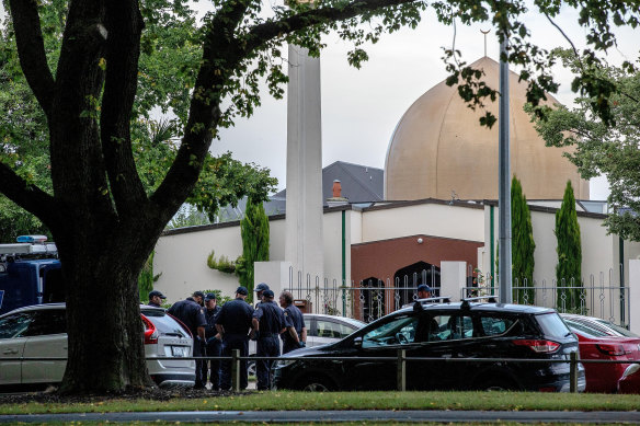 The Al Noor Masjid  mosque, the scene of the mass shooting in Christchurch.