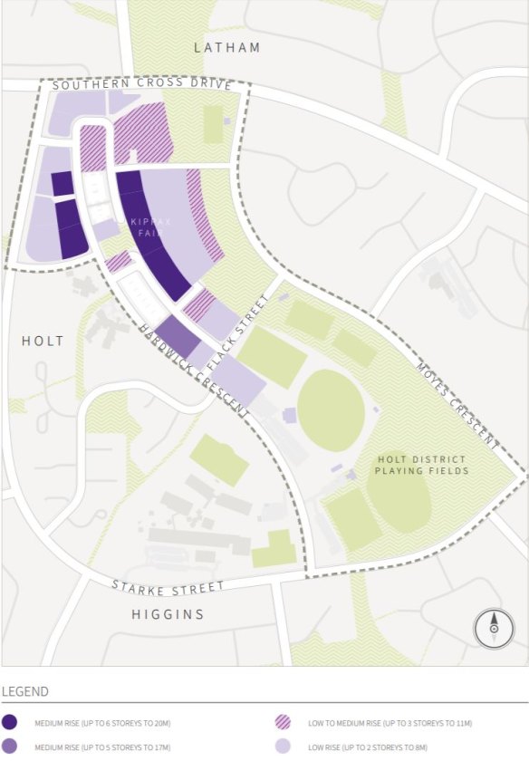 The Kippax Group centre masterplan earmarks increased building heights across the precinct