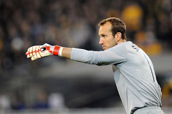 Schwarzer sets up his defence during the 2010 FIFA World Cup Asian qualifying match against Japan in 2009.