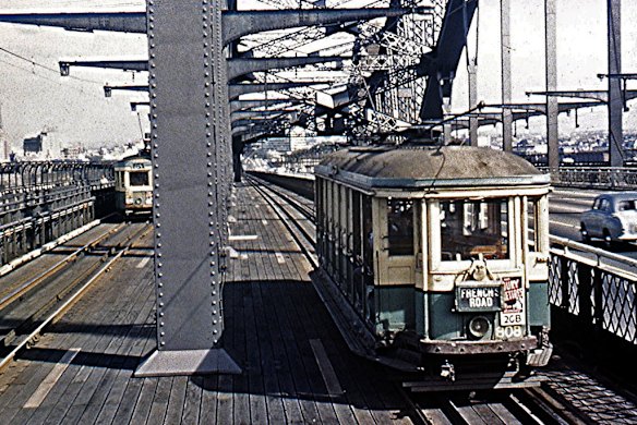 The tramway that once crossed the Sydney Harbour Bridge under Wynyard Station.