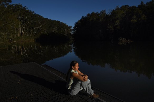 Sally Townley, a Coffs Harbour City councillor and ecologist, near the water's edge at Bonville Creek in the Bongil Bongil National Park.