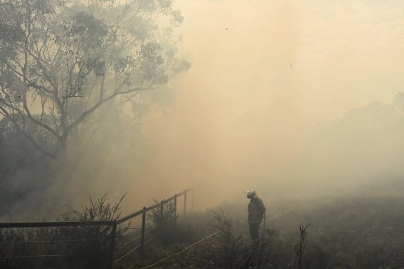 A hazard Reduction burn at Berowra Waters, ahead of a warm weekend.