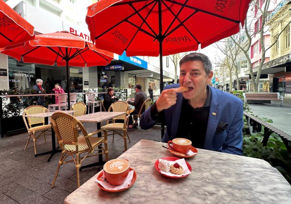 Perth Lord Mayor Basil Zempilas sees Prosecco & Espresso as a beachhead in the battle to transform the Hay Street Mall into a cafe strip and a foodie destination.