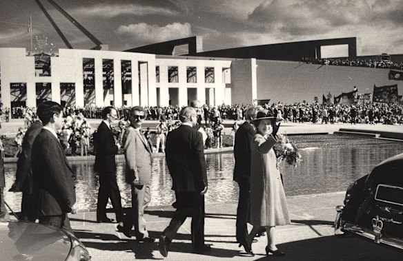 The queen opens Parliament House in May, 1988.