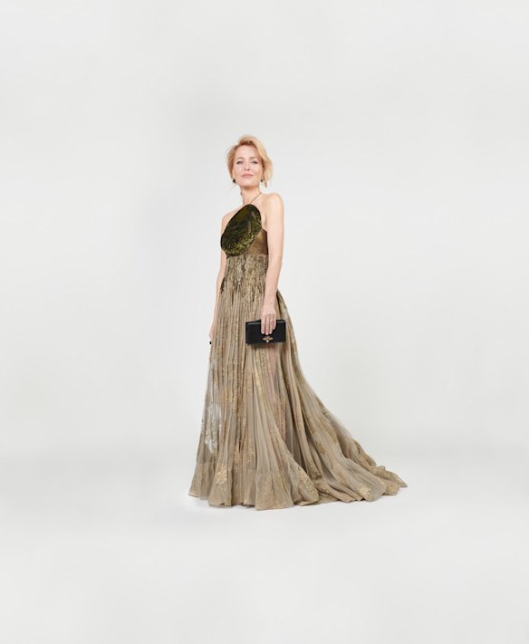 The Crown's Gillian Anderson wears Christian Dior Spring 2021.