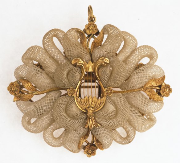 Mourning brooch made from the hair of Miss Anne Drysdale [c. 1853].