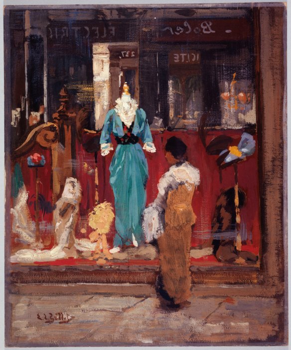 Eugène Louis Gillot, Front of a fashion store, 1910.