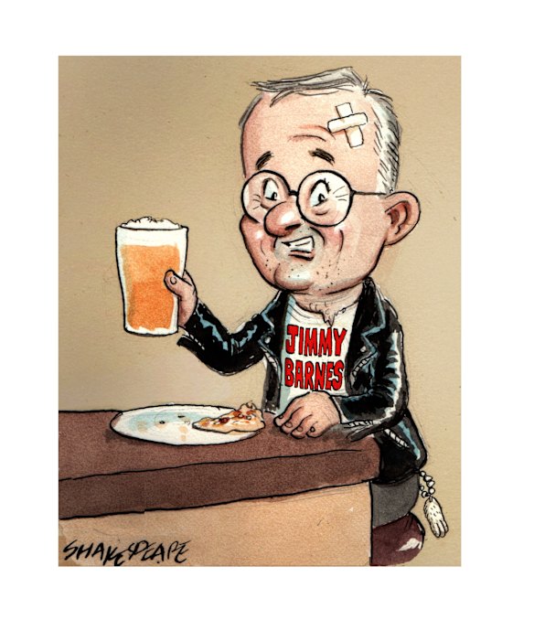  Anthony Albanese enjoys a break after Jimmy Barnes concert