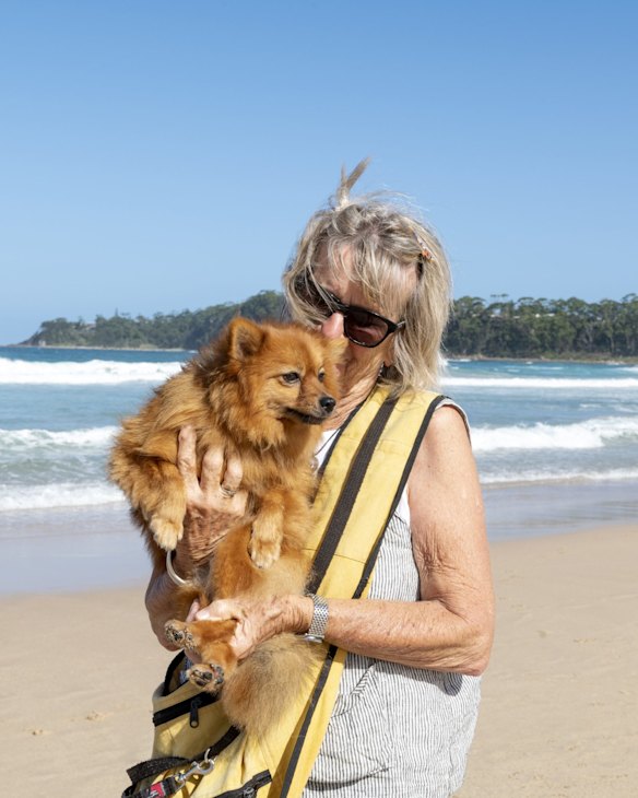 Narrawallee and Mollymook residents gather at Narrawallee beach to walk their dogs.