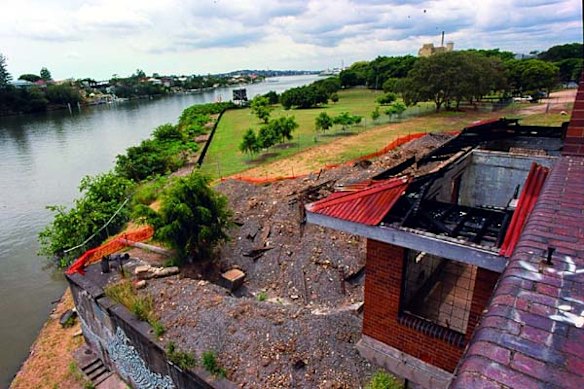 The view up the Brisbane River.