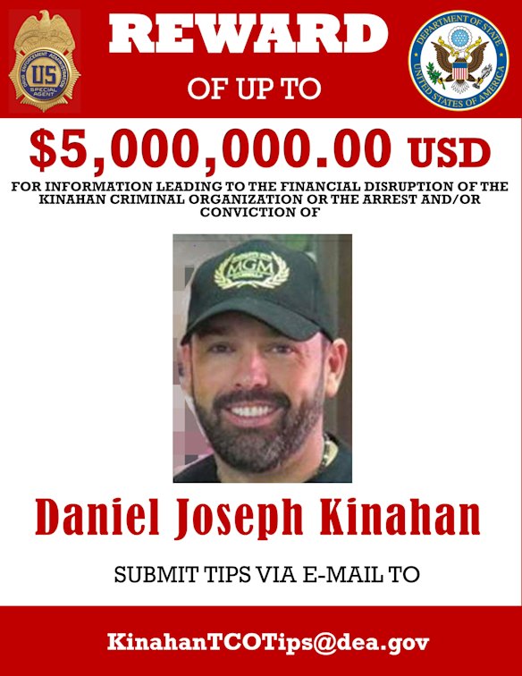 A reward poster issued US authorities in 2022.