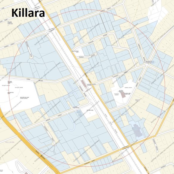 The Killara transport-oriented development zone.