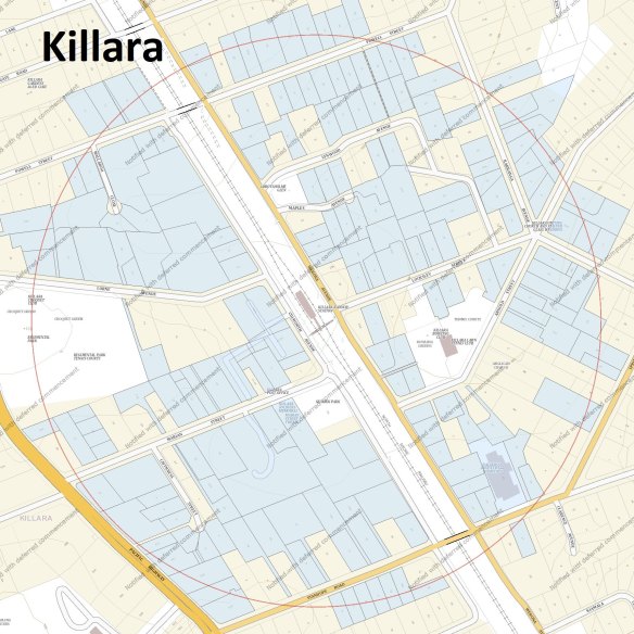 The Killara transport-oriented development zone.