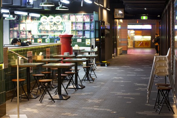 Chinatown in Sydney's southern CBD is somewhat quieter than usual with normally busy food courts near empty and shops and streets quiet for the traditional late night. The Coronavirus pandemic has meant people staying away much to detriment of shop and restaurant owners.