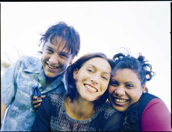 From left to right, Evan (Samuel Johnson), Alex (Claudia Karvan) and Kelly (Deborah Mailman) in The Secret Life of Us.
