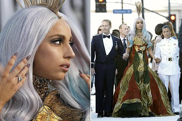 Lady Gaga arrives in high fashion.
