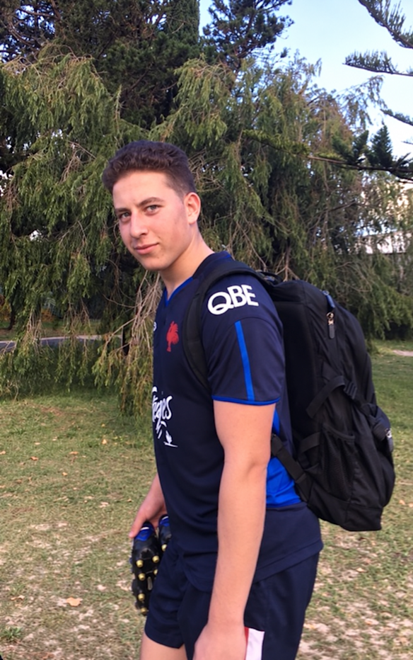 Mark Nawaqanitawase in Roosters kit in 2017 after being invited to a training session with the club’s under-17 development team.