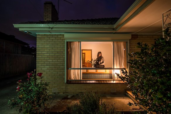 Miriam Jones who is in post-travel isolation after returning from a holiday in Vietnam.