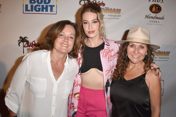 Dinah Shore founder and producer Mariah Hanson (left) with US singer Fletcher (centre) and Hanson’s partner Maureen  Vanderpool at the event this month.