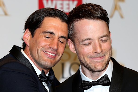Andy Lee and Hamish Blake are content after winning the Logie for Most Popular Entertainment Program for <i>Hamish & Andy's Gap Year, South America</i>.