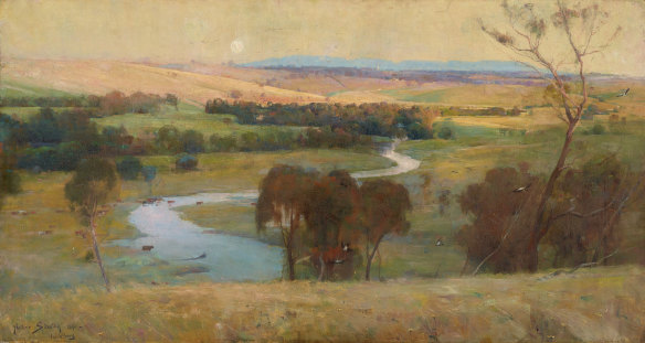 Streeton's 1890 work: Still glides the stream, and shall
for ever glide.