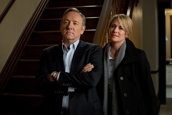 Power play: Kevin Spacey and Robin Wright in <i>House of Cards</i>.