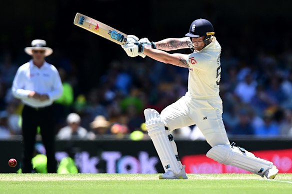 Ben Stokes of England bats during day four of the First Test Match in the Ashes series between Australia and England at The Gabba on December 11, 2021 in Brisbane, Australia. 