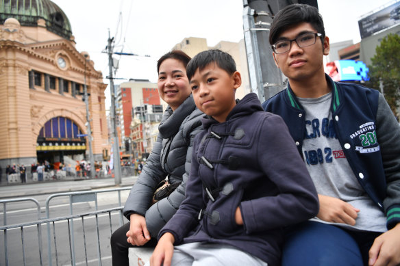 Thao Nguyen with her son Khoa, 12, and 17-year-old nephew Duc.