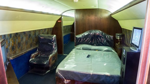 The plane features a lounge, a conference room, sitting room and a master bedroom. It's the type of aircraft that, these days, might only only exist as a parody of rock-star opulence.

