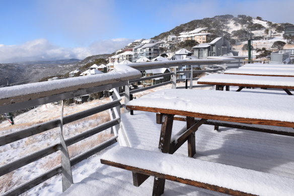 Snowfields at Mount Hotham on Thursday morning. 