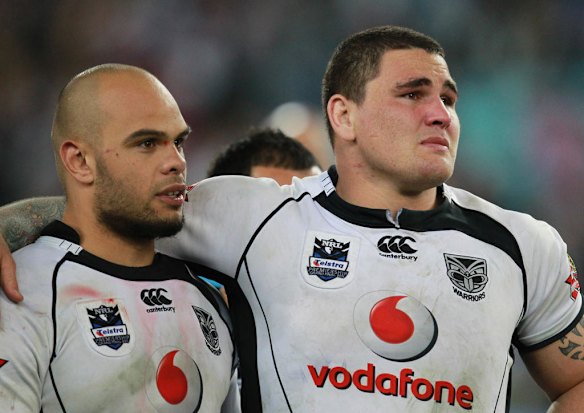 Warriors props Sam Rapira & Russell Packer after the Manly Sea Eagles & New Zealand Warriors NRL Premiership Grand Final match at Sydney's ANZ Stadium on Sunday afternoon.