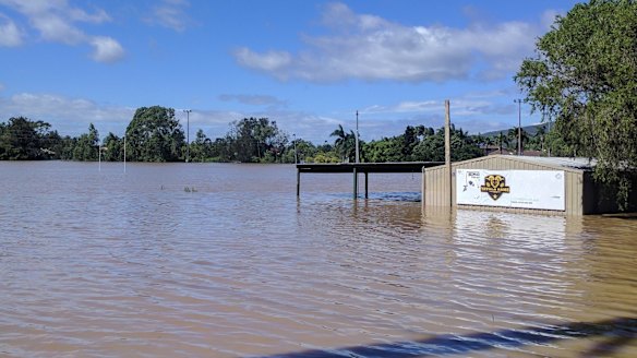 The field for the Beenleigh and District Bears and Junior club Yatala Rams was underwater.