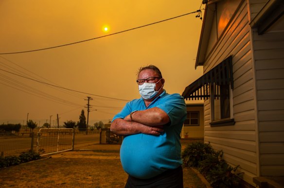 Brian White outside his home in Cessnock, he has emphysema and other health conditions.