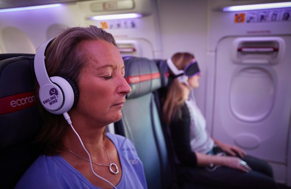 Layne Beachley meditating on the Virgin flight.