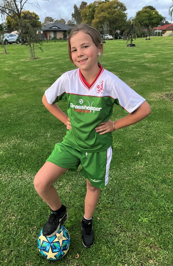 Nine-year-old Pia Wallis: She was inspired by the Matildas and Sam Kerr.