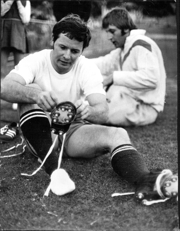 Dennis Ward at training at Brookvale Oval during his Manly days.