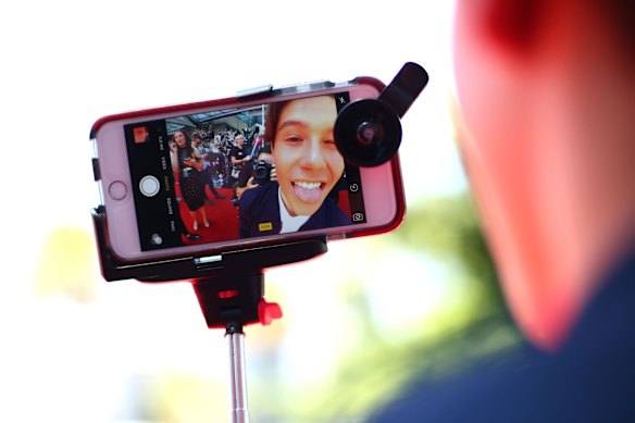 Jai Waetford takes a selfie.