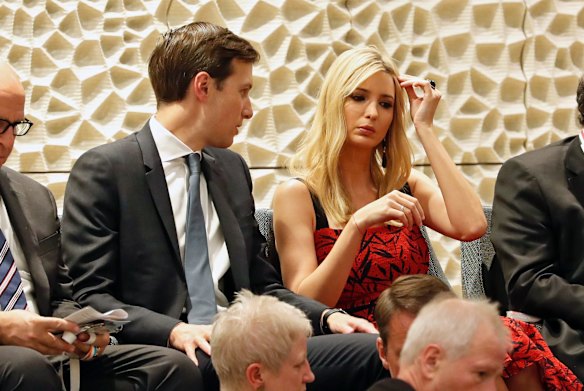 HAMBURG, GERMANY - JULY 07: Jared Kushner (L), senior advisor to US President Trump, and his wife Ivanka Trump, daughter and adviser of US President Trump, attend a concert at the Elbphilharmonie philharmonic concert hall on the first day of the G20 economic summit on July 7, 2017 in Hamburg, Germany. The G20 group of nations are meeting July 7-8 and major topics will include climate change and migration. (Photo by Felipe Trueba - Pool / Getty Images)