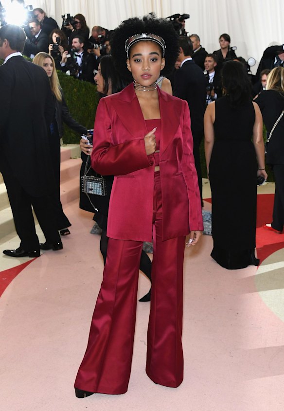 Actress Amandla Stenberg attends the "Manus x Machina: Fashion In An Age Of Technology" Costume Institute Gala at Metropolitan Museum of Art.