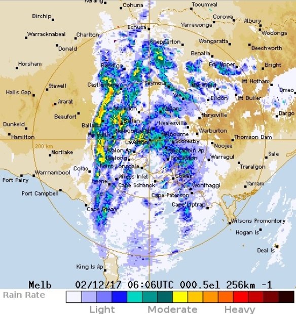 Rain radar, December 2